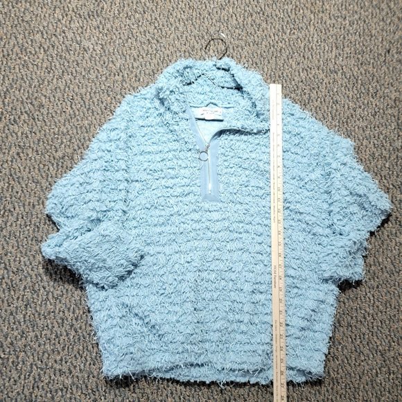 Skye's The Limit Women's Blue Eyelash Knit Sweater Turtleneck Pullover Large - Picture 13 of 16